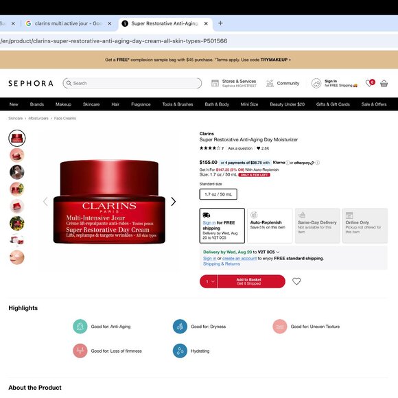 Clarins Super Restorative Anti-Aging Day Moisturizer - Picture 3 of 3